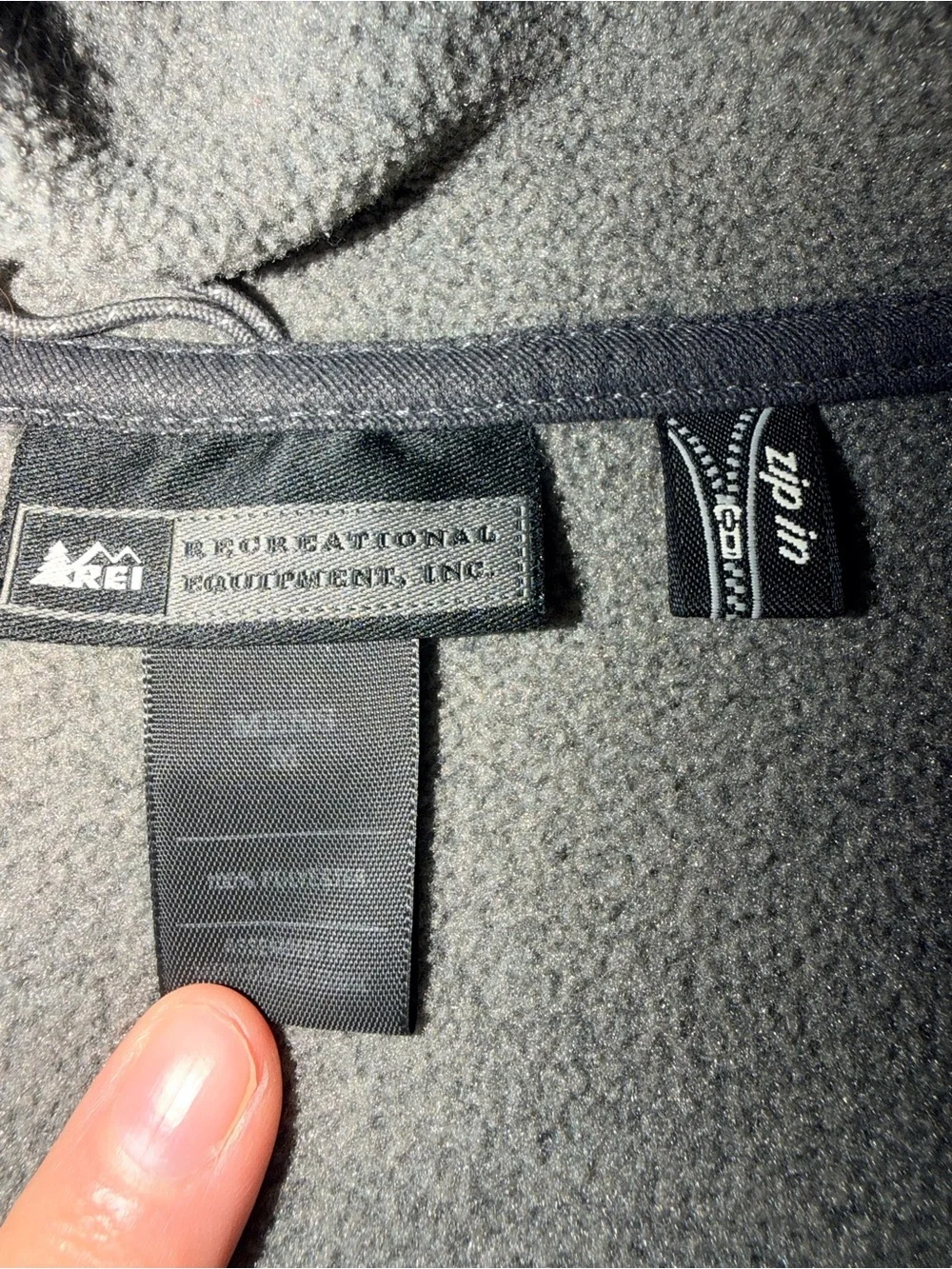 REI Men's Gray Fleece Vest - Full Zip